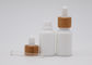 Beyaz Cam Porselen Aromaterapi Şişesi 30ml Bambu Beyaz Damlalıklı