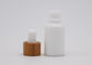 Beyaz Cam Porselen Aromaterapi Şişesi 30ml Bambu Beyaz Damlalıklı
