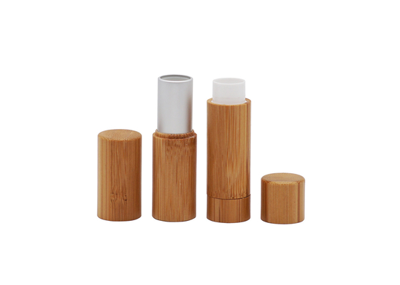 Özel Boş Kozmetik Dudak Balsamı Tüpü Bambu Kaplı Ruj 3.5g