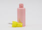 Düz Omuz Pembe PET 50ml Küçük Plastik Sprey Şişeleri Sarı Pompa ile Doldurulabilir