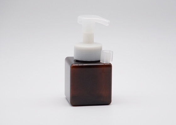 Boş 250ml Kare Plastik Losyon Şişesi Şeffaf Amber Losyon Şişesi