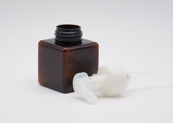 Boş 250ml Kare Plastik Losyon Şişesi Şeffaf Amber Losyon Şişesi
