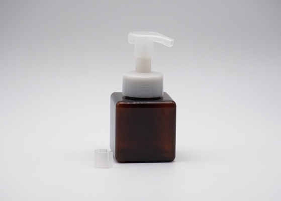 Boş 250ml Kare Plastik Losyon Şişesi Şeffaf Amber Losyon Şişesi