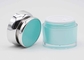 Açık Mavi Ve Parlak Gümüş Renkli Silindir Plastik Kavanoz 50g Cilt Bakımı Yuvarlak