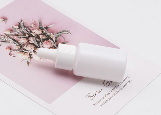 Beyaz Silindir Cam Damlalıklı Şişe 15ml Boş Uçucu Yağ Kozmetik